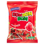 Pirulitos com Sabor Morango - Bon Bon Bum 408g